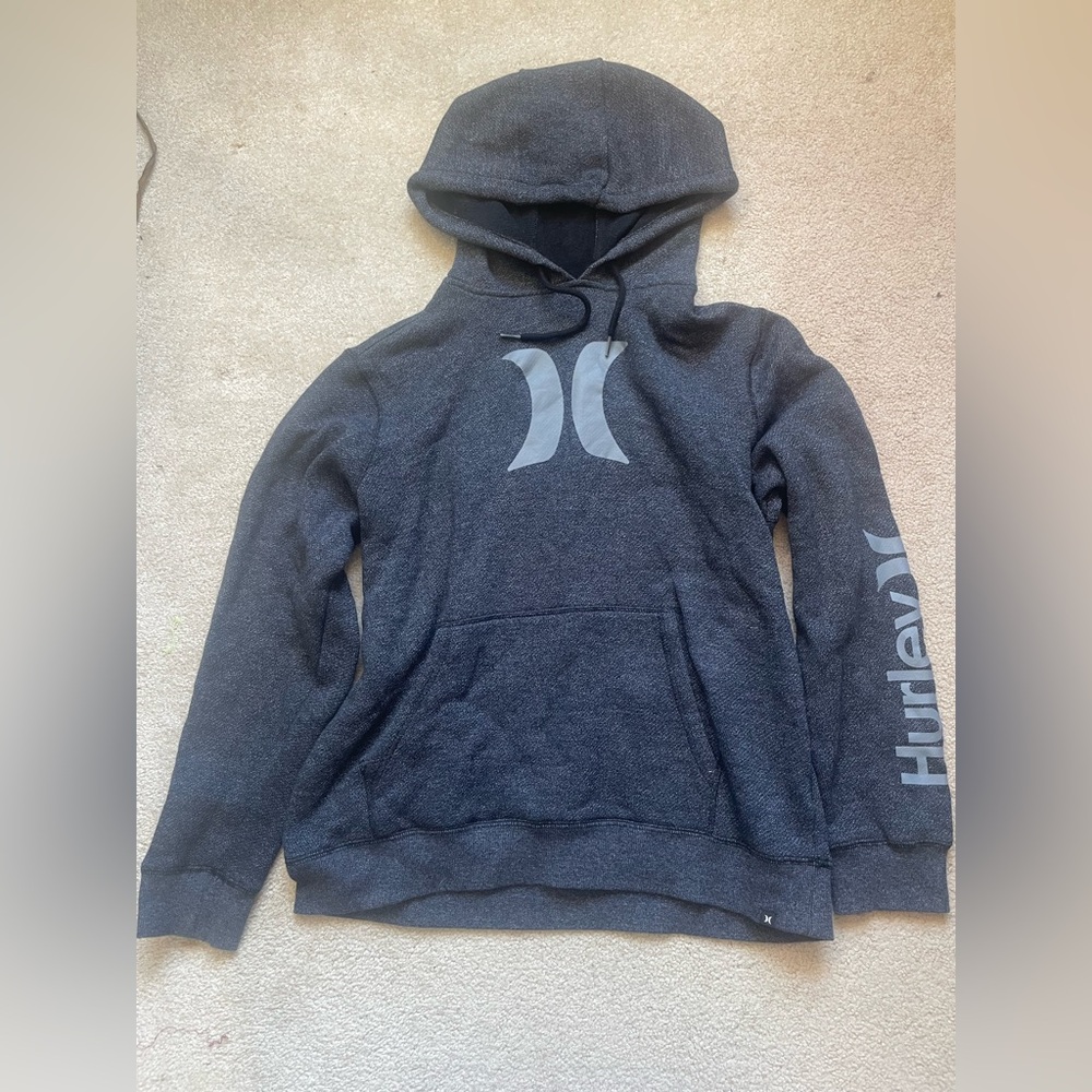 Hurley Men's Charcoal Gray Hoodie with Logo